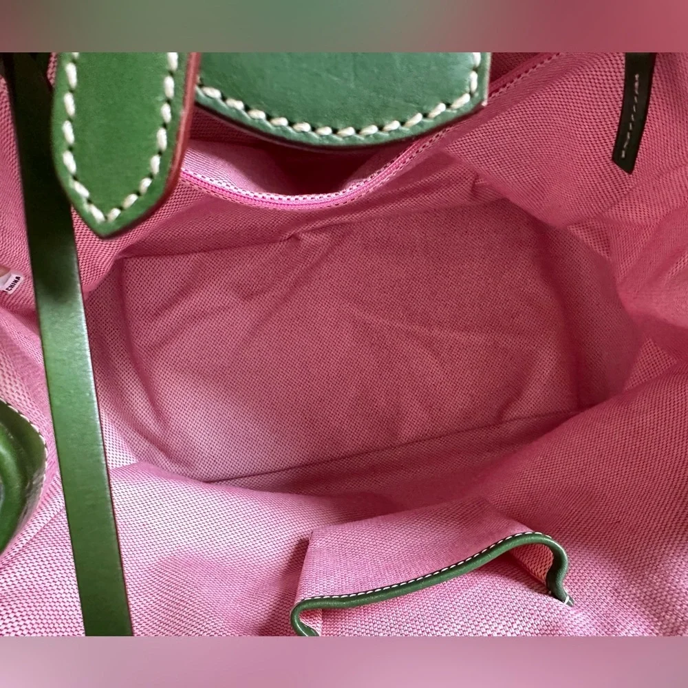 Dooney & Bourke Giraffe Canvas green leather trim bag - Picture 5 of 11